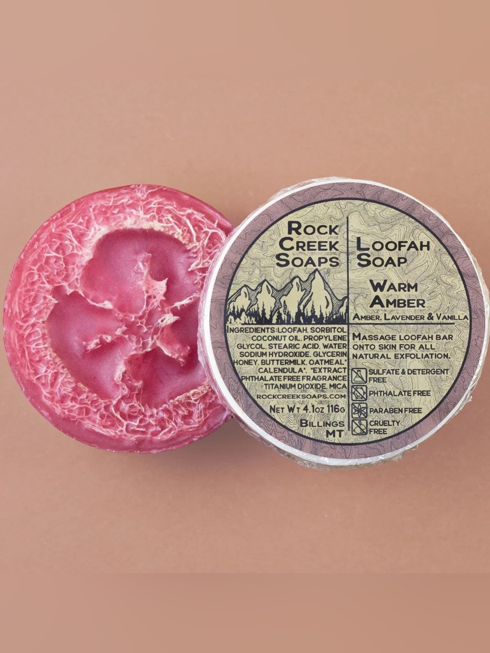 NWT Warm Amber Loofah Soap (Amber, Lavender & Vanilla)